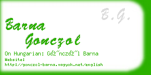 barna gonczol business card